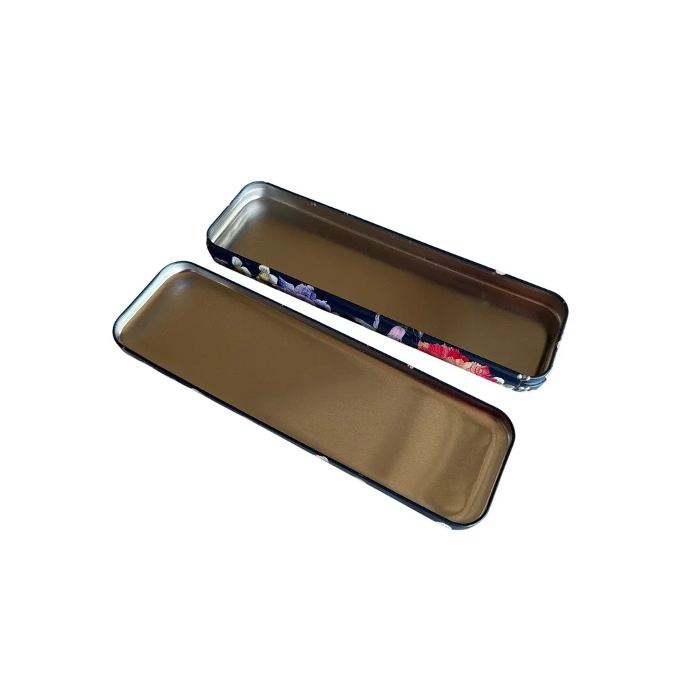 Brighton Tin Case Navy Blue Floral Anemone Poppy Rectangular Box Accessory